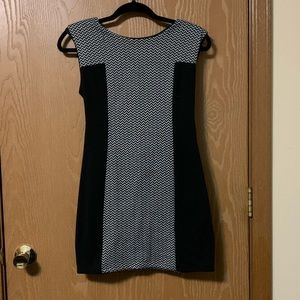 Black and white chevron dress